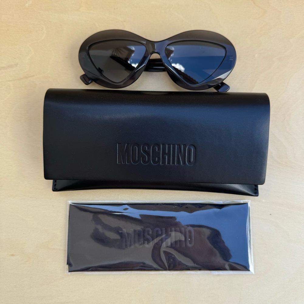Authentic Moschino Oval Sunglasses Dark Gray W/ Small Defect (read description)